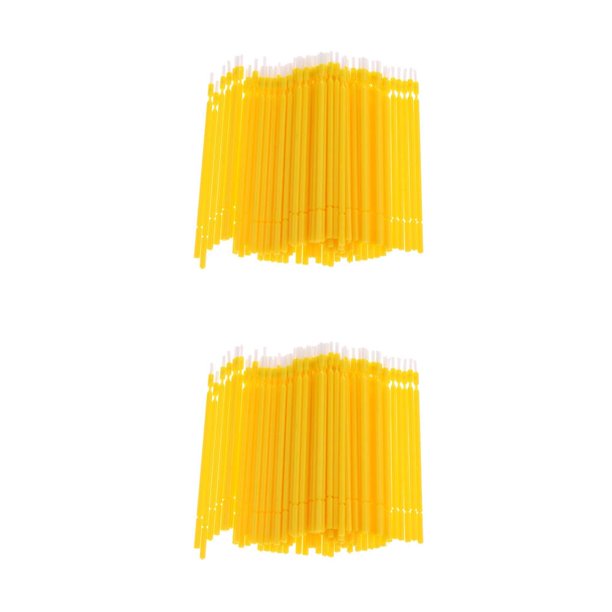 Naiovety 100 piezas dentales desechables micro aplicador de cepillo aplicador de Amarillo 2piezas