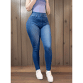 thumbnail image 2 of SET DE 2 LEGGING GRUESO DE MUJER AZUL Y NEGRO DISEÑO MEZCLILLA, 2 of 9