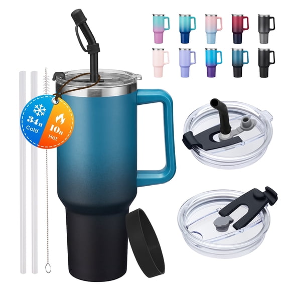 40oz Water Bottle,Insulated Tumbler with Lid and Straw,Keep Cold 34-Hrs & Hot 10-Hrs Travel Coffee Mug,Water Jug Gifts for Women Men