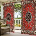 thumbnail image 3 of Red Bohemian Outdoor Curtains for Patio Waterproof,Windproof Privacy Curtains with Weighted Bottom,Boho Flower Abstract Modern Retro Art Outside Drapes for Picnic Garage Yard Cabana 54"x95" 2 Panel, 3 of 8