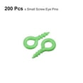 thumbnail image 3 of 200 Pack Small Screw Eye Hooks Mini Eyelets Screws, 4x8x1mm, Green, 3 of 5