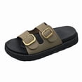 thumbnail image 2 of Barefoot Sandals for Women Chunky Cork Sandals with Adjustable Straps Comfortable Platform Sandals for Women Retro Slip on Shoes for Casual Vacation Outdoor Beach Wear (Khaki,37), 2 of 6