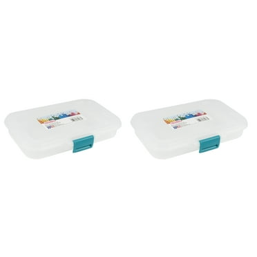 Sterilite Small Stackable Divided Box, White, 2 Pack