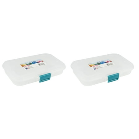 Sterilite Small Stackable Divided Box, White, 2 Pack