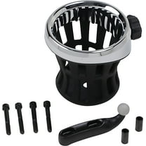 Drink Holder Perch Mount Chrome Plated & Rubber, Black Finish , 8" x 6" x 5"