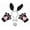 White/Black, variant on Petitebelle Bunny Headband Bowtie Tail Glove 4pc Costume (Pink, 5-10 Years)