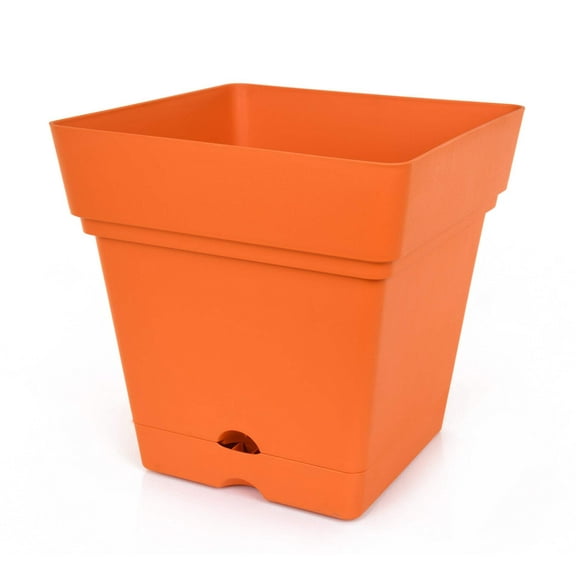 Mintra Garden - 14.5in Square - Large Garden Pot With Wheels (14.5inW x 15inH)