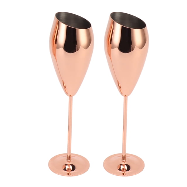 Copas De Champán De Cobre, Juego De Copas De Champán De Cobre De 2 Piezas Chapadas En Latón Para Restaurante