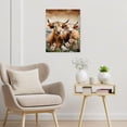 thumbnail image 3 of Highland Cow Picture Canvas Wall Art Farmhouse Flowers Print Wall Art Decor Vintage Country Wall Art Decor for Bedroom Living Room Office Bathroom Framed Ready to Hang 12"x16", 3 of 5