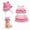 Pink, variant on Dog Bikini Swimsuit with Matching Sun Hat,Ruffle Puppy Bathing Suit for Small Dogs, Cute Summer Beach Pool Party Outfit.