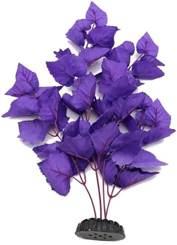 Silk Aquarium Plants, 16 Inch Artificial Silk Plants Decorations for Fish Tank,Aquarium Décor Plastic Plants (Purple, 2 Pack)