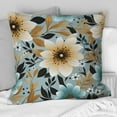 thumbnail image 2 of Designart "Turquoise Ivory Coastal Flair" Floral Printed Throw Pillow, 2 of 5