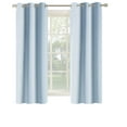 thumbnail image 3 of Mainstays Olan Textured Solid Blackout Grommet Curtain Panel Pair Window Treatment, Set of 2 Room Darkening Drapes for Bedroom, Light Blue, 37" W x 63" L, 3 of 8