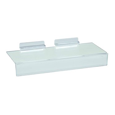 2 Clear Acrylic Slatwall Shoe Shelves - 10" Deep Display Shelves For Retail & Home