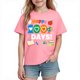 thumbnail image 1 of Tops de Manga Corta Linda con Impresión Gráfica Linda para Niños Niños Y Niñas, Camiseta Casual de la Temporada Escolar, Tela Transpirable Suave, 1 of 9
