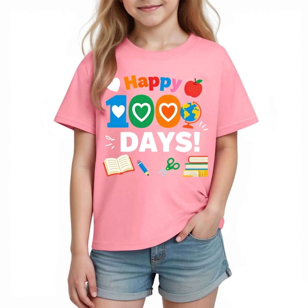 Tops de Manga Corta Linda con Impresión Gráfica Linda para Niños Niños Y Niñas, Camiseta Casual de la Temporada Escolar, Tela Transpirable Suave