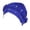 Blue, variant on Women Beading Braid India Hat Muslim Ruffle Chemo Beanie Turban Wrap Cap For Daily