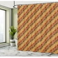 thumbnail image 4 of Ambesonne Chocolate Tones Shower Curtain, Curved Edges Tiles, 69"Wx84"L, White Redbrown Apricot, 4 of 4