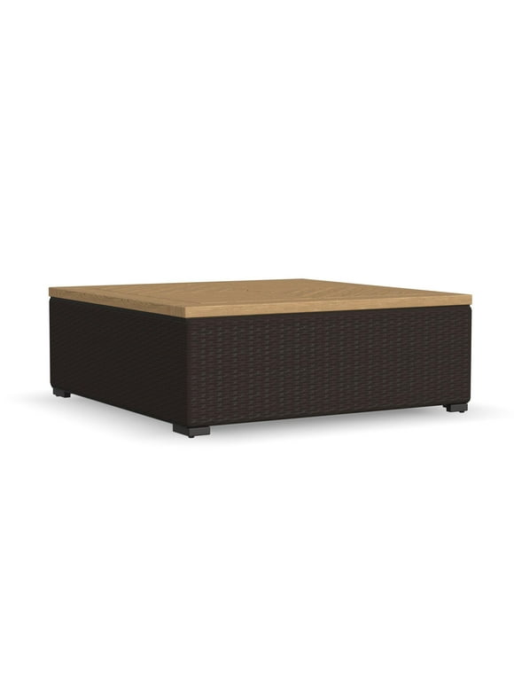 Homestyles Palm Springs Rattan Outdoor Coffee Table in Brown