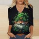 thumbnail image 1 of TaTaai Women's Modern Irish Blouse V-Neck 3/4 Sleeve St. Patrick's Day Printed T-Shirt Loose Fit Casual Spring Holiday Celebration Gift, 1 of 5