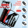 4 in 1 Power Bank, 20000mAh Mini Quick Charging Power Bank for iOS Micro type-c USB-A, Black