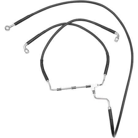 Drag Specialties Extended Length Stainless Steel Brake Line Kits Black Vinyl-Coated Stainless Steel 17 1/4", 21 1/2", 34 1/4" Front 1741-3980