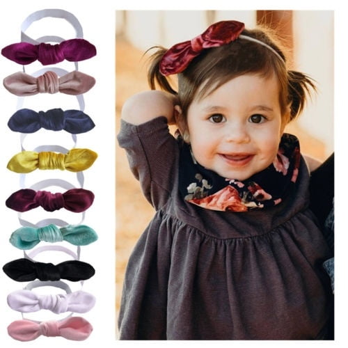 Baby Toddler Girls Kids Bunny Rabbit Bow Knot Turban Hair Band Headwrap Casual 