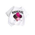 thumbnail image 1 of LUOGENLI T-Shirt pour Filles, Mignon Graphique, Col Rond, Manches Courtes, Été, Décontracté, Longueur Genou, Blanc, 3-4 Ans, 1 of 3