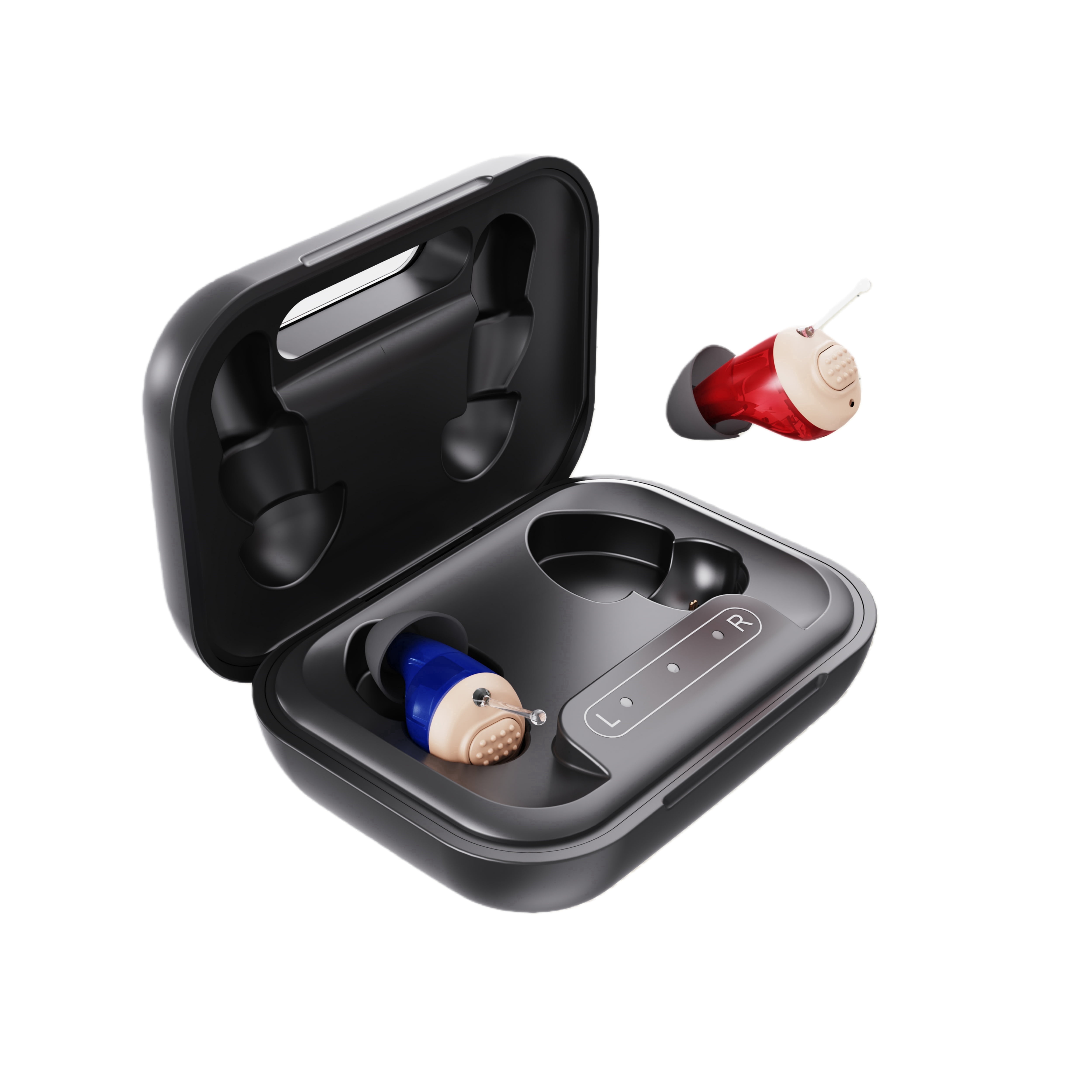 iadr Rechargeable OTC Hearing Aids for Seniors & Adults – Invisible In-Ear Design,Auto On/Off, Portable Charging Case, Noise Reduction, Comfortable Fit