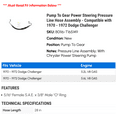 thumbnail image 2 of Pump To Gear Power Steering Pressure Line Hose Assembly - Compatible with 1970 - 1972 Dodge Challenger 1971, 2 of 2