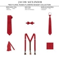 thumbnail image 6 of Jacob Alexander Red Floral Roses Flowers Design Extra Long Neck Tie for Big and Tall Men - Red, 6 of 7