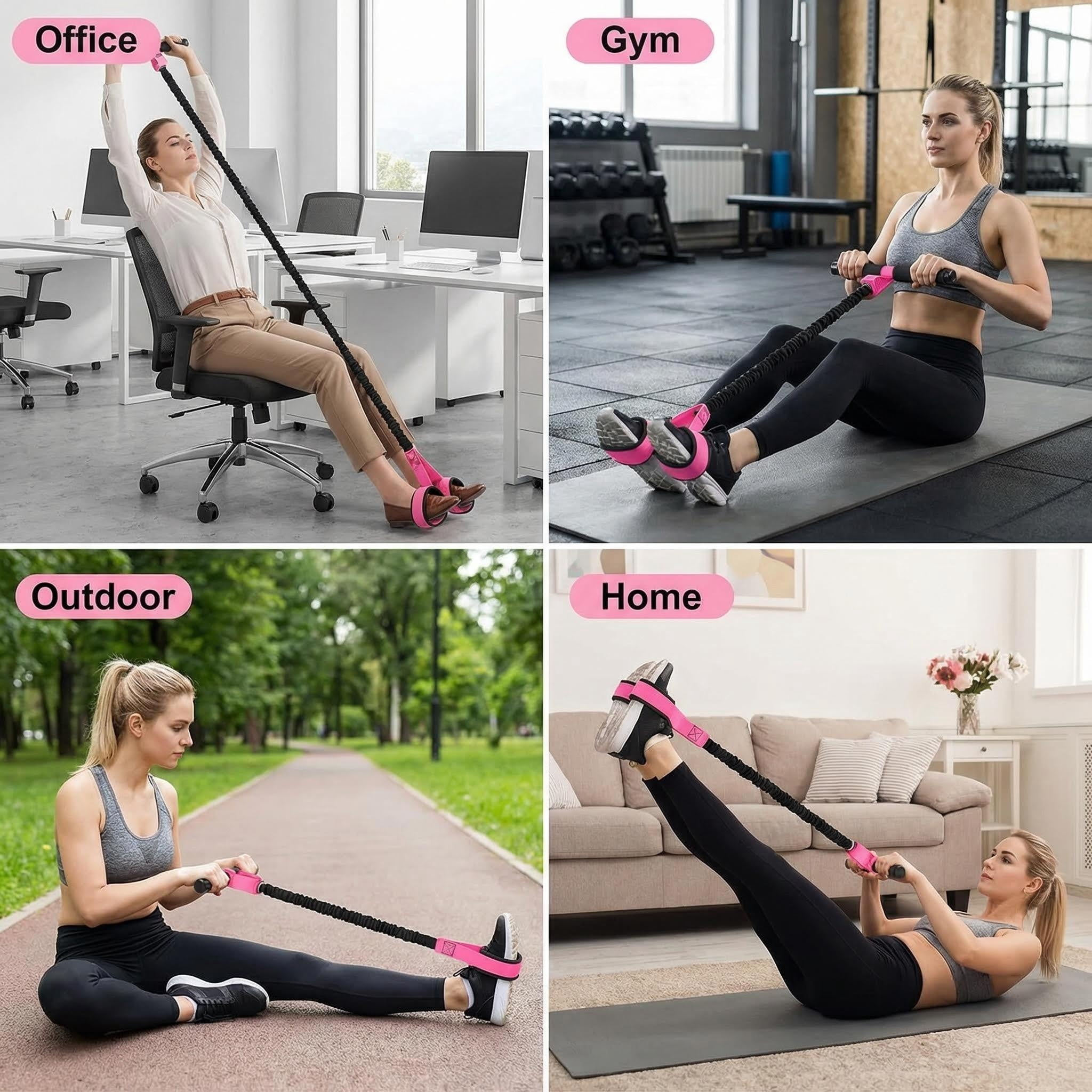 Pedal Resistance Band with Handles, Heavy-Duty Tension Foot Puller for Full-Body Training, Core, Legs & Glutes, Portable Home Workout Band