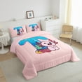 thumbnail image 3 of Manfei Girl Personalized Gifts Bedding Comforter Set,Colorful Letter T Twin Comforter Sets,Cartoon Axolotl Watercolor Croal Bedding Set For Princess,Lightweight Room Decoration Reversible,2 Pieces, 3 of 8