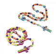 thumbnail image 2 of Colorful Beaded Cross Pendant Necklace for Boy Girl Children Long Rosary Necklaces Prayer Christian Religious Jewelry, 2 of 5