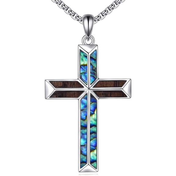Cross Necklace Pure Silver Cross Pendant Religious Jewelry Gift Suitable for Men and Women