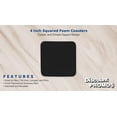 thumbnail image 2 of 10 Squared Foam Coasters Pack, 4 inch - PU Foam, Foldable - Black, 2 of 5