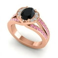 thumbnail image 2 of 2.35 Carat Oval Cut Black Onyx & Pink Sapphire Gemstone Unique Ring for Birthday Gift 14K Rose Gold Size 9.5 by Diamond-Capitals, 2 of 8