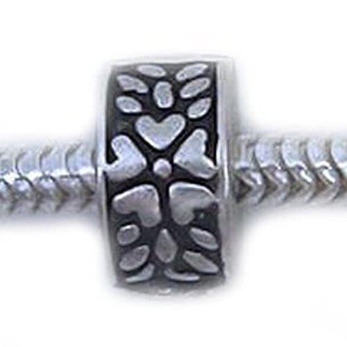 Flower Hearts Clip Lock Stopper Bead For Snake Chain Bracelet