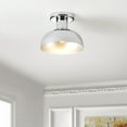 thumbnail image 2 of SAFAVIEH Helm 13 in. Modern Chrome Iron Mount Light with Chrome Glass Shade, 2 of 8