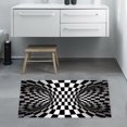 thumbnail image 4 of Yuedong 3D Illusion Carpet Velvet Home Office Rectangular Visual Geometry Carpet Optical Illusion Rug Velvet(Black & White), 4 of 9