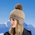thumbnail image 2 of RUIG Gloves Scarf Winter Plus Ear Hat Women With Hairball Fashion Pullover Woolen Hat Cold Warm Knit Hat, 2 of 3
