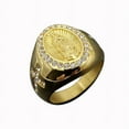 thumbnail image 6 of Lovelords New Men Ring Cross White Cubic Zirconia Ring 14K Yellow Gold Band Male Jewelry Vintage Accessories Finger Rings, 6 of 7