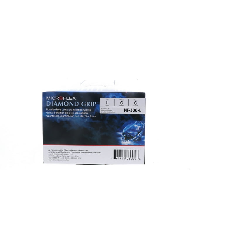 Microflex Diamond Grip MF-300 Latex Gloves Disposable, Exam