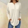 thumbnail image 3 of Womens Henley Tops Long Sleeve, Yigetop Long Sleeve Tops for Women Neck Casual Petite T Shirts Long Sleeve Tunic Tops for Women Beige L, 3 of 6