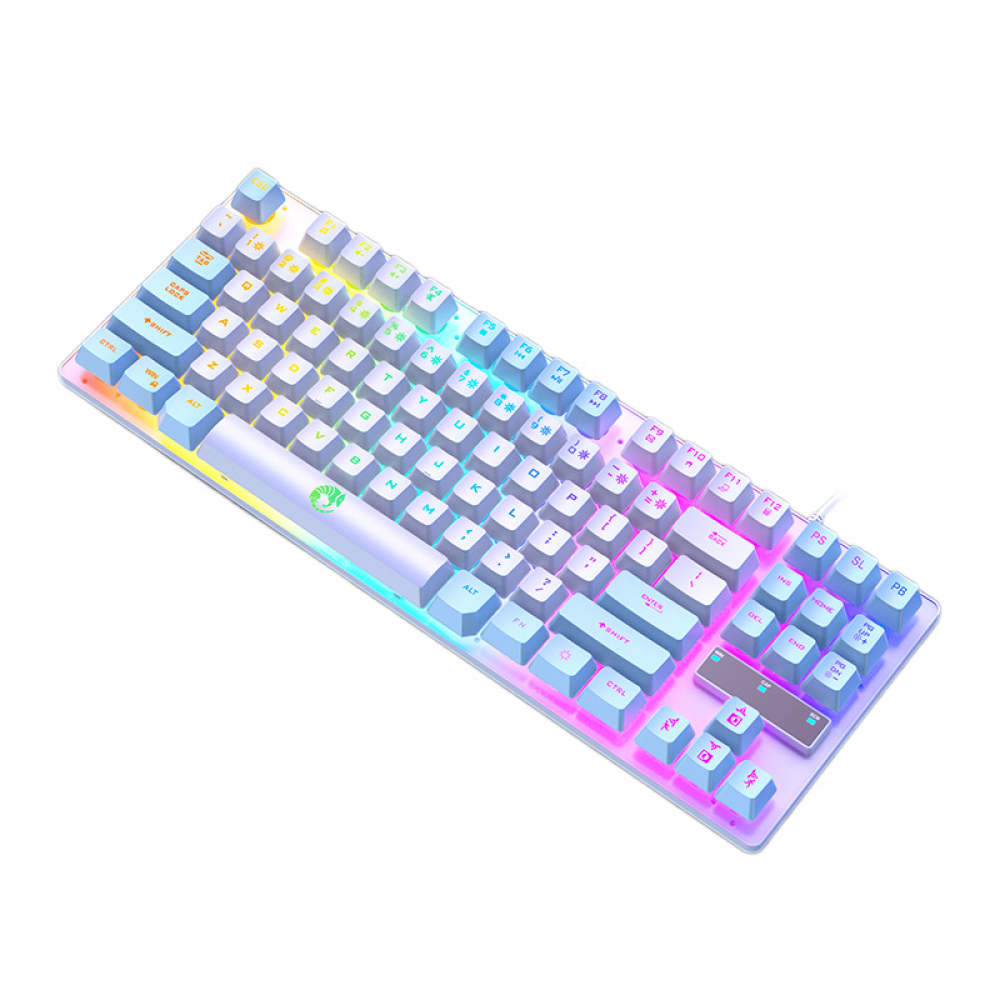 Gaming Keyboard,87 Keys Rainbow LED Backlit Quiet Computer Keyboard,Multimedia Keys, Anti