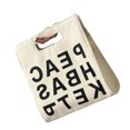 thumbnail image 4 of Students Canvas Bag Large Capacity Letters Printing Single Shoulder Strap Cloth Shopping Bag Beige Free Size, 4 of 8
