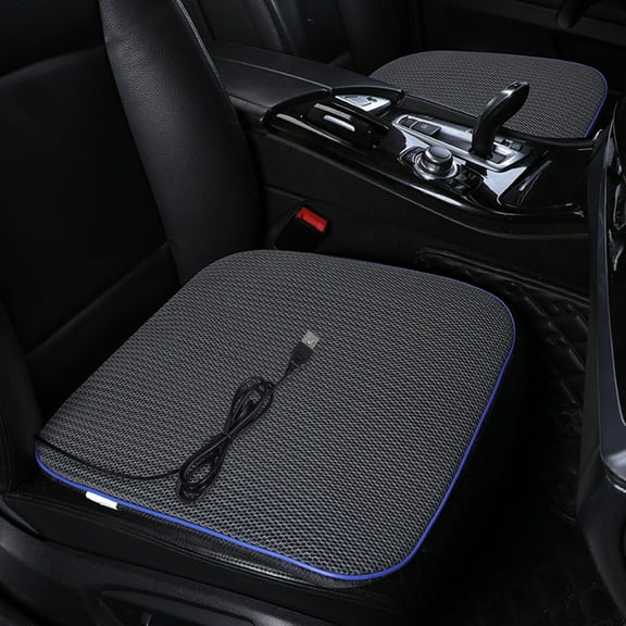 VALSEEL Car Seat Cushion Summer Car Ventilation Cushion Portable USB Fan Blowing Cushion Small Cushion Ventilation Breathable Cold Cushion Blowing Cushion with 4 Built-in Fans