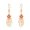 B001- Complexion (Pair), variant on Women's Halloween Jewelry, Day of The Dead Earrings, Enamel Dangle Earrings with Red Rose Accent, Bone Hand Gothic Statement Earrings, Rose Gold Lightweight Hypoallergenic Design
