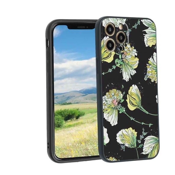 Compatible with iPhone 12 Pro Max Phone Case, Floral 112 Case Men Women, Flexible Silicone Shockproof Case for iPhone 12 Pro Max