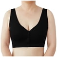 thumbnail image 3 of DuoJiaJ Women Bra Mother Underwear Front Button Bra Seamless Push Up Vest Bra Wireless Bras Black, 3 of 4